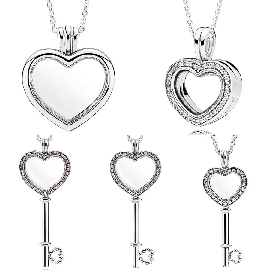 Original 925 Sterling Silver Small & Large Heart Key Floating Locket Necklace For Women Gift Popular Bead Charm DIY Jewelry 
Original 925 Sterling Silver Small & Large Heart Key Floating Locket Necklace For Women Gift Popular Bead Charm DIY Jewelry