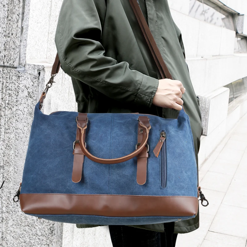 Men Canvas Shoulder Travel Bags Vintage Casual Business Luggage Bags Simple Leather Sports Bag Women Tote Duffel Bag Mochilas
Men Canvas Shoulder Travel Bags Vintage Casual Business Luggage Bags Simple Leather Sports Bag Women Tote Duffel Bag Mochilas