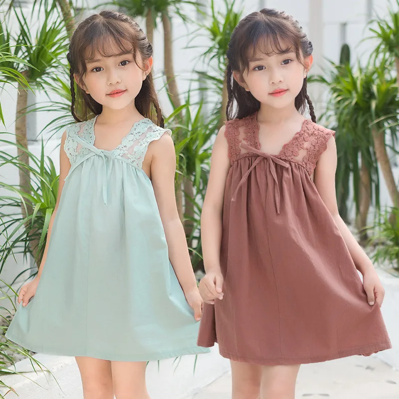 2021 summer new girl lace sling dress 2-13 years old girl round neck sling pure cotton casual lace dress
2021 summer new girl lace sling dress 2-13 years old girl round neck sling pure cotton casual lace dress