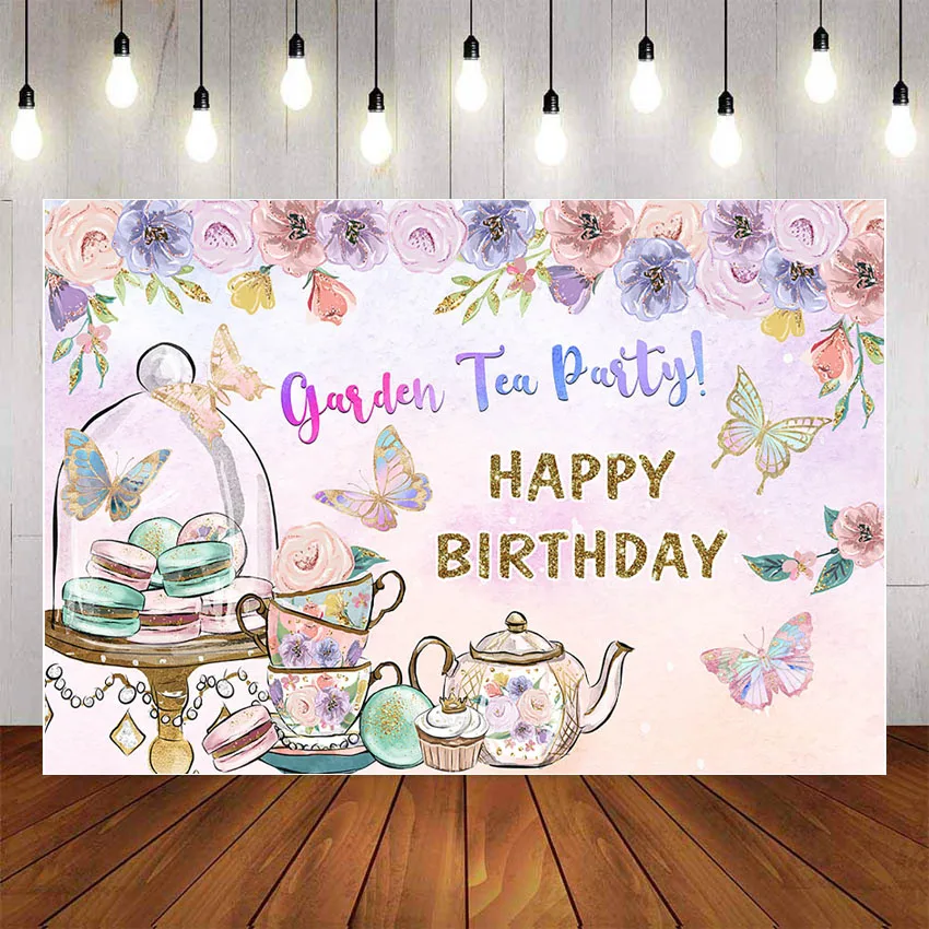 

Фон для фотосъемки Mehofond чаевечерние торт Бабочка маленькая принцесса цветочный для девочек День Рождения Декор для фотостудии