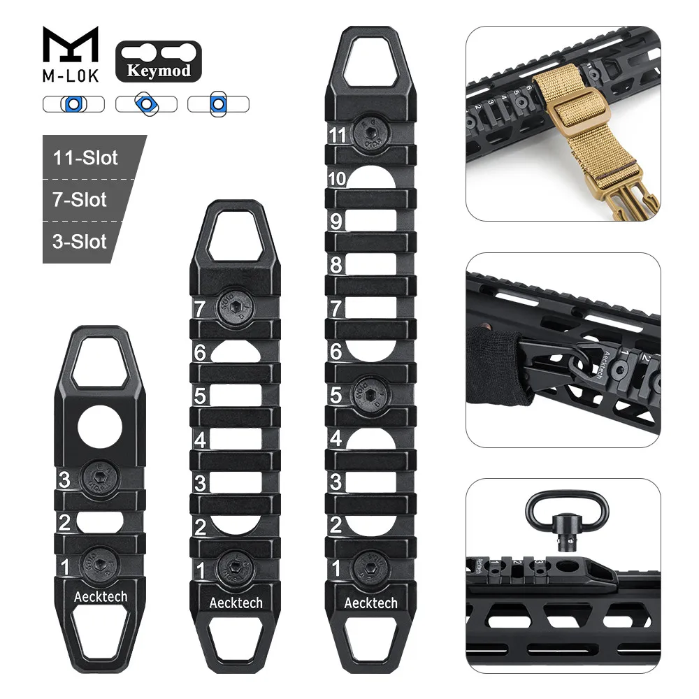 

Tactical M-LOK KeyMod Rail Section 3 7 11 Slots Picatinny Weaver Rail Base Airsoft Rifle Handguard Section Hunting Accessories