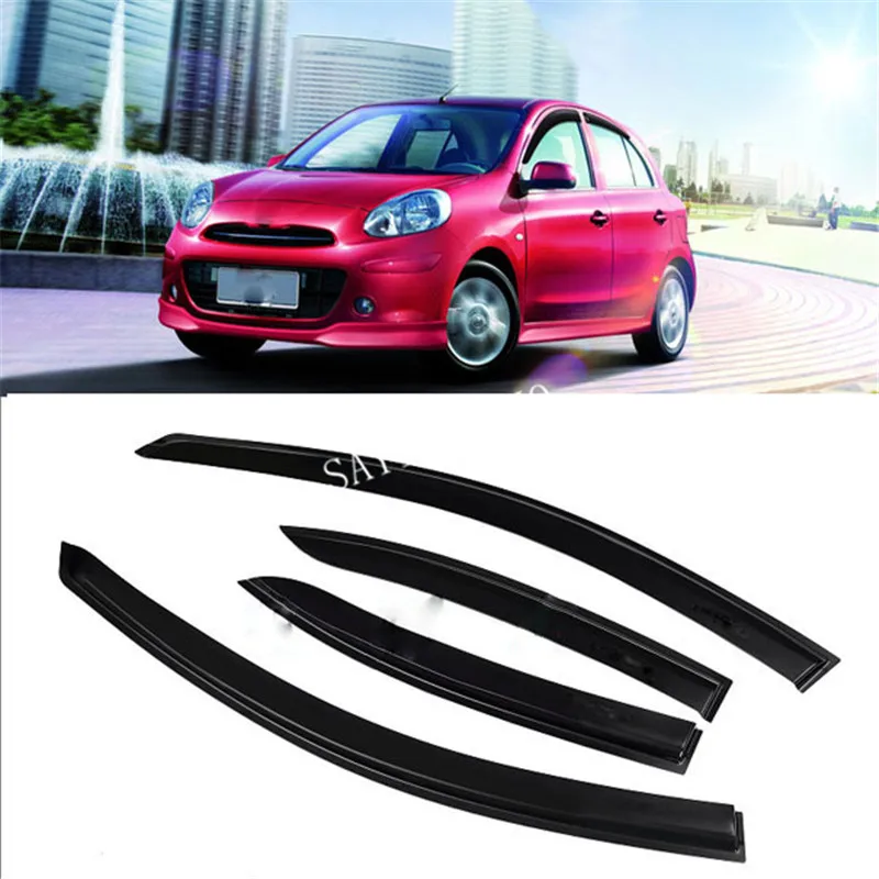 Автомобиль Стайлинг 4 шт./лот козырьки для окна Nissan марта 2015 Защита от солнца дождь щит наклейки чехлы 
Автомобиль Стайлинг 4 шт./лот козырьки для окна Nissan марта 2015 Защита от солнца дождь щит наклейки чехлы