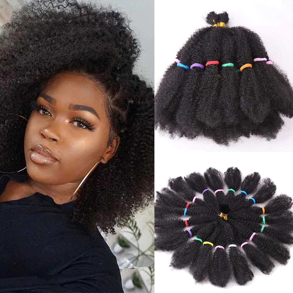 

14inch Synthetic Ombre Braiding Hair Afro Kinky Curly Bulk Braids Crochet Hair For Women Black Bug Daily Party Braid Hair