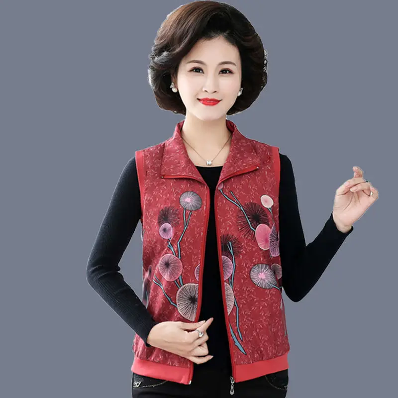 Middle-aged Women's 2021 Spring Autumn Waistcoat Jacket Large Size Turn-down Collar Sleeveless Outwear Mother Casual Vest H30
Middle-aged Women's 2021 Spring Autumn Waistcoat Jacket Large Size Turn-down Collar Sleeveless Outwear Mother Casual Vest H30