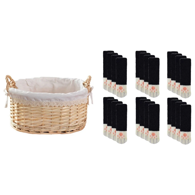 Chair Socks,24PCS(6 Set)Chair Leg Covers With Wicker Storage Basket Toy Storage Desktop Storage Box
Chair Socks,24PCS(6 Set)Chair Leg Covers With Wicker Storage Basket Toy Storage Desktop Storage Box