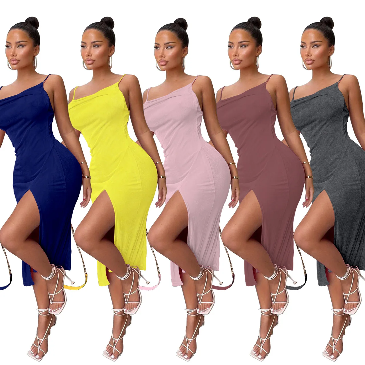 Dress For Woman Slip Backless Solid Color Summer Single Sleeveless Office Lady Party Loose Slit New Arrivals Long
Dress For Woman Slip Backless Solid Color Summer Single Sleeveless Office Lady Party Loose Slit New Arrivals Long