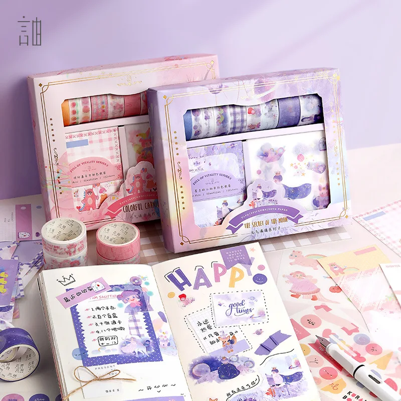 120pcs Gift Set 10Roll Washi Tape+10sheets Sticker+100sheets Memo Boxed Decorate DIY Scrapbooking Stationery Supplies
120pcs Gift Set 10Roll Washi Tape+10sheets Sticker+100sheets Memo Boxed Decorate DIY Scrapbooking Stationery Supplies