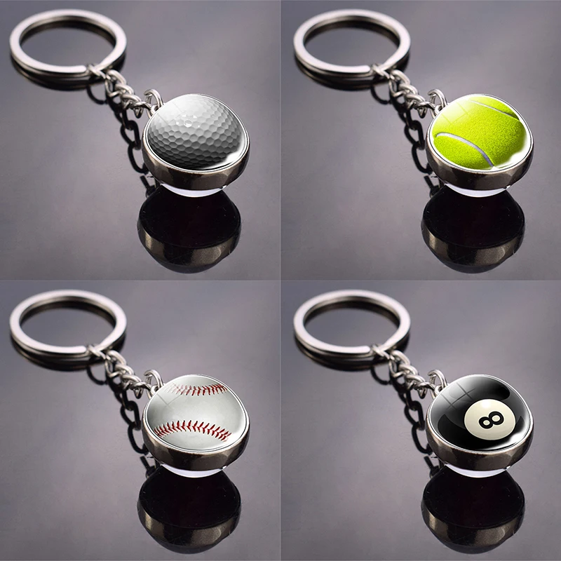 Glass Ball Keychain Volleyball Football Golf Leather Ball Baseball Basketball Tennis Rugby Sports Keyring Jewelry
Glass Ball Keychain Volleyball Football Golf Leather Ball Baseball Basketball Tennis Rugby Sports Keyring Jewelry