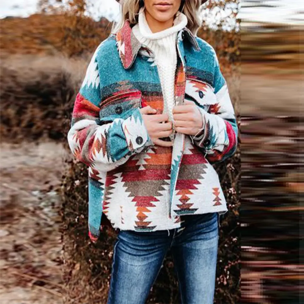 Women Coat 3D Print Single-breasted Turn-down Collar Vintage Loose Cardigan Ethnic Style Winter Jacket for Daily Wear
Women Coat 3D Print Single-breasted Turn-down Collar Vintage Loose Cardigan Ethnic Style Winter Jacket for Daily Wear