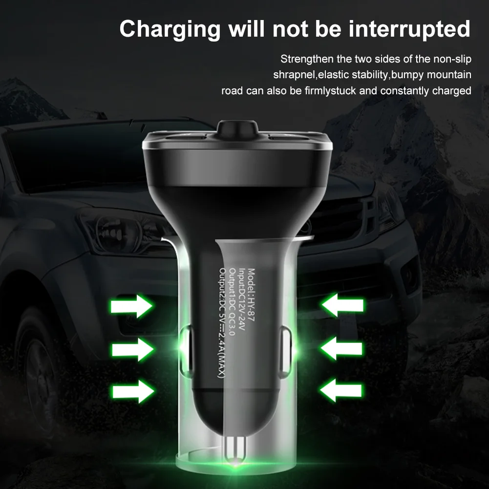 Car Bluetooth5.0 Wireless FM Transmitter MP3 Player 12-24V Audio Receiver Dual QC3.0 USB Fast Charging with Mic USB/TF Supported
Car Bluetooth5.0 Wireless FM Transmitter MP3 Player 12-24V Audio Receiver Dual QC3.0 USB Fast Charging with Mic USB/TF Supported