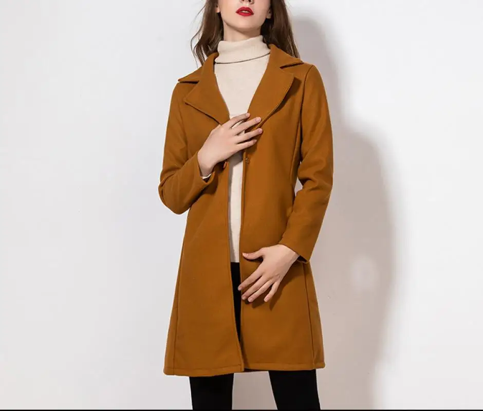 Women Fashion Coat Solid Turn-Down Collar Long Female Jacket Plus Size Female Coat Casual Windbreaker 3xl 2020 Autumn Winter
Women Fashion Coat Solid Turn-Down Collar Long Female Jacket Plus Size Female Coat Casual Windbreaker 3xl 2020 Autumn Winter