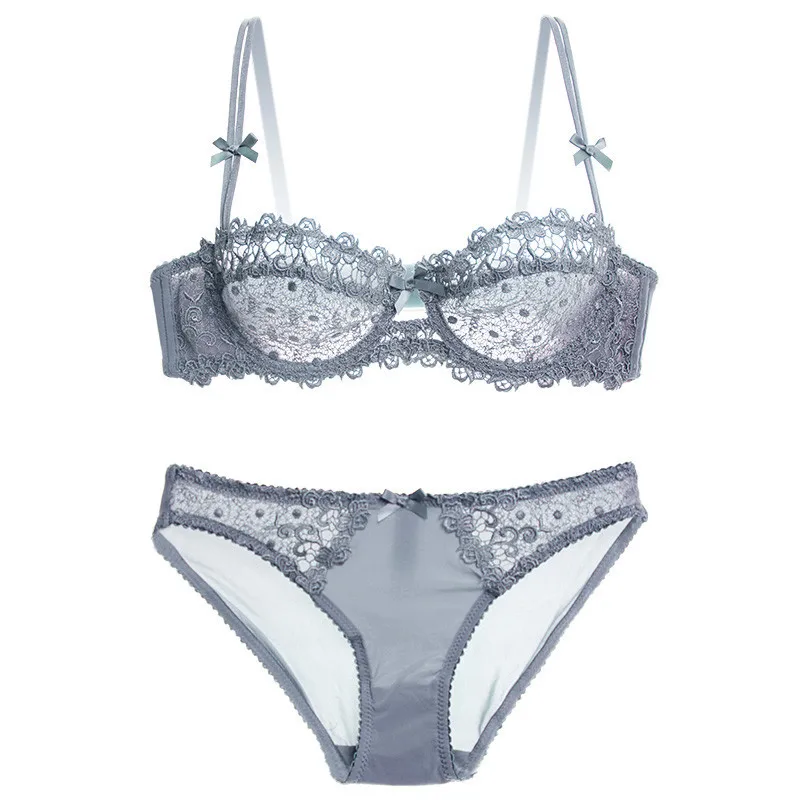 Underwear Lace transparent sexy bra set women plus size Half Cup bra and panty sets C cup brassiere white lingerie set
Underwear Lace transparent sexy bra set women plus size Half Cup bra and panty sets C cup brassiere white lingerie set