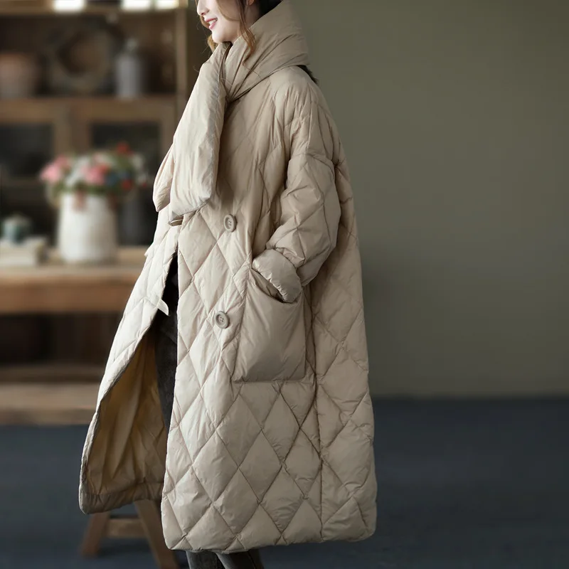 2021 Winter Women Jacket Long Parkas White Duck Down Coats Female With Scarf Warm Puffer Overcoat Ultra Light Outwear Mid-Length
2021 Winter Women Jacket Long Parkas White Duck Down Coats Female With Scarf Warm Puffer Overcoat Ultra Light Outwear Mid-Length