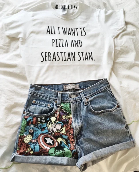 All I Want Is Pizza and Sebastian Stan T-Shirt 2018 New Fashion Summer Tee Print Tee
All I Want Is Pizza and Sebastian Stan T-Shirt 2018 New Fashion Summer Tee Print Tee