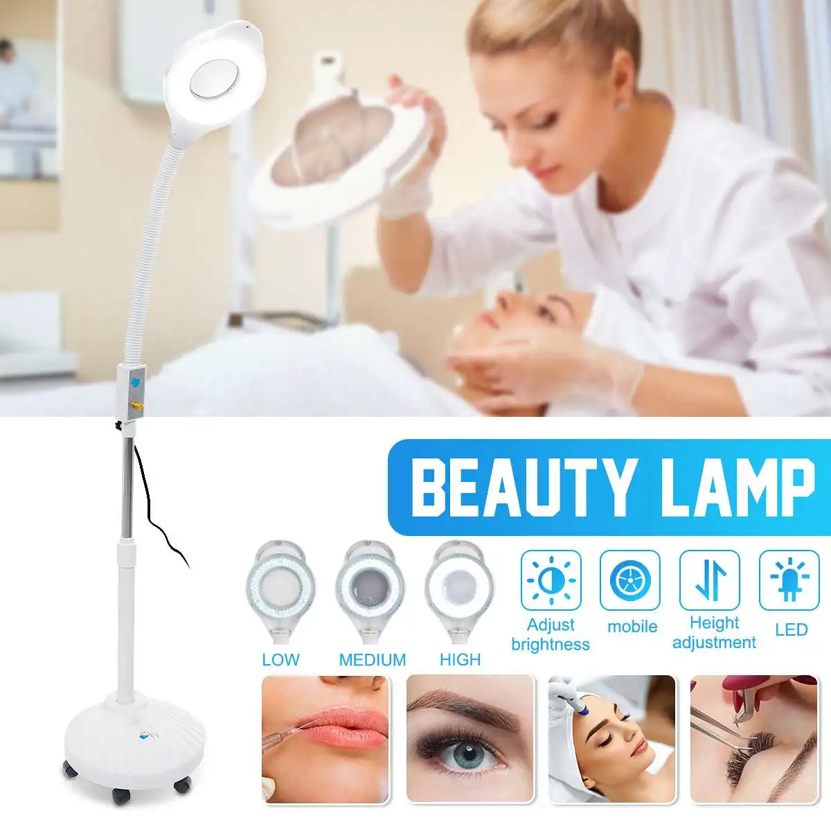 Pro 8X Diopter 120 LED Magnifying Floor Stand Lamp Magnifier Glass Cold Ligth Len Beauty Facial Light For Salon Nail Tattoo 220V
Pro 8X Diopter 120 LED Magnifying Floor Stand Lamp Magnifier Glass Cold Ligth Len Beauty Facial Light For Salon Nail Tattoo 220V