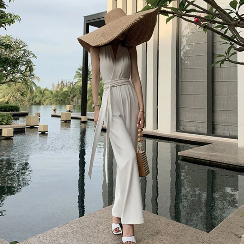Summer women's French retro white high waist temperament drape slim fit trousers wide leg pants
Summer women's French retro white high waist temperament drape slim fit trousers wide leg pants