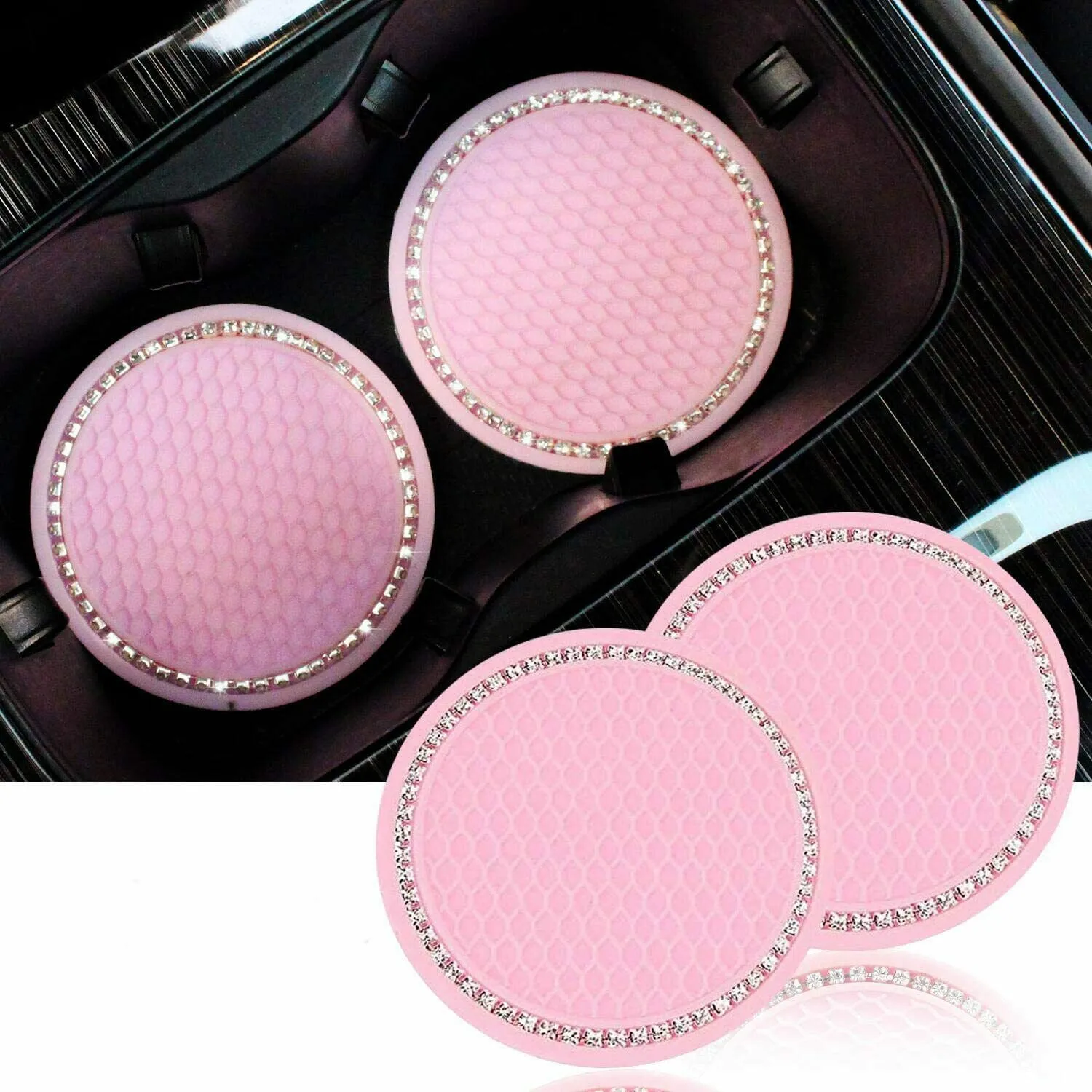 2psc 2.75 Inch Cup Holder Mat Car Coasters Pad Pink Cup Holder Mat Rhinestone Auto Interior Accessories 7cm PVC Material
2psc 2.75 Inch Cup Holder Mat Car Coasters Pad Pink Cup Holder Mat Rhinestone Auto Interior Accessories 7cm PVC Material