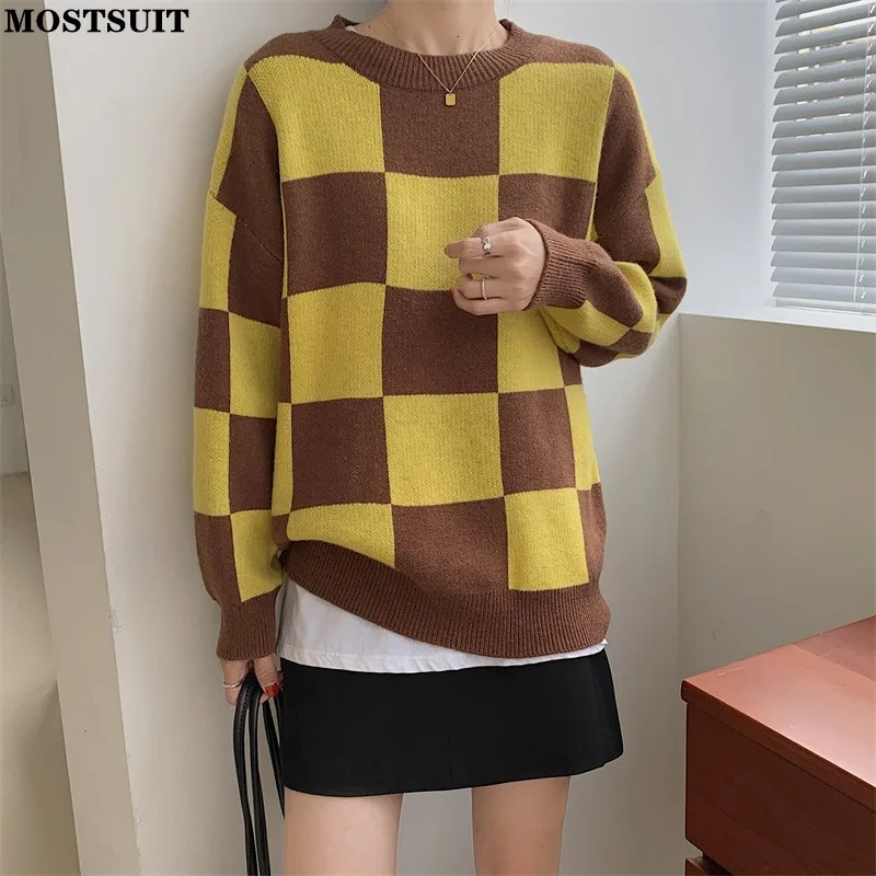 Повседневный вязаный пуловер в клетку, свитер, женские свободные джемперы с длинным рукавом и круглым вырезом, осенне-зимние теплые модные ...
Повседневный вязаный пуловер в клетку, свитер, женские свободные джемперы с длинным рукавом и круглым вырезом, осенне-зимние теплые модные ...
