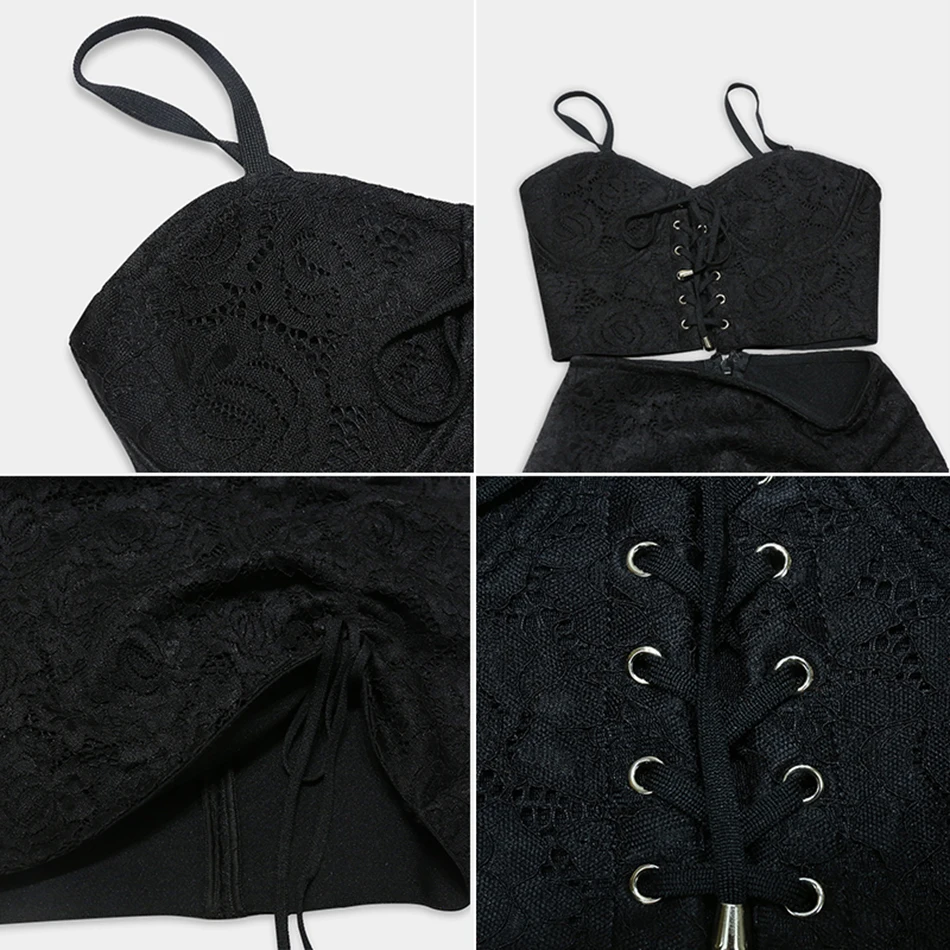 High-quality Spring 2021 Women's Printed Lace Bodycon 2 Two-Piece Set Sexy Lace-Up Hollow Short Top and Mini Skirt Party Suit
High-quality Spring 2021 Women's Printed Lace Bodycon 2 Two-Piece Set Sexy Lace-Up Hollow Short Top and Mini Skirt Party Suit