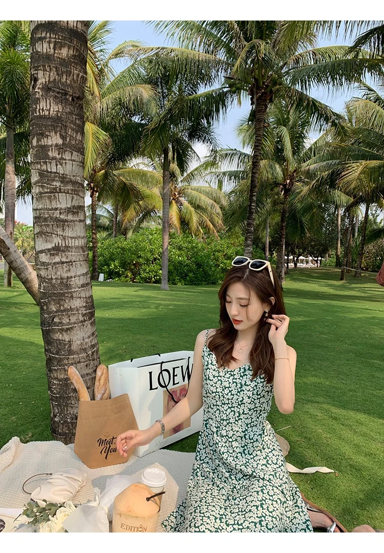 Juice Snow 2021 New Women Summer Green Suspender Skirt Floral Printing Koreans Gentle Sweet V-Neck Seaside Beach Holiday Styles
Juice Snow 2021 New Women Summer Green Suspender Skirt Floral Printing Koreans Gentle Sweet V-Neck Seaside Beach Holiday Styles