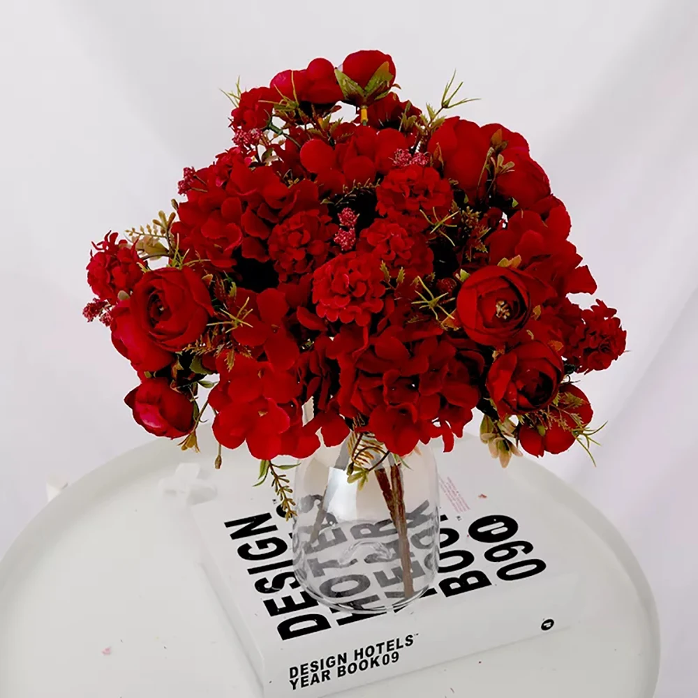 Rose Long Simulation Small Bouquet High-quality Hydrangea Dream Wedding Silk Simulation Flower Autumn DIY Decoration
Rose Long Simulation Small Bouquet High-quality Hydrangea Dream Wedding Silk Simulation Flower Autumn DIY Decoration