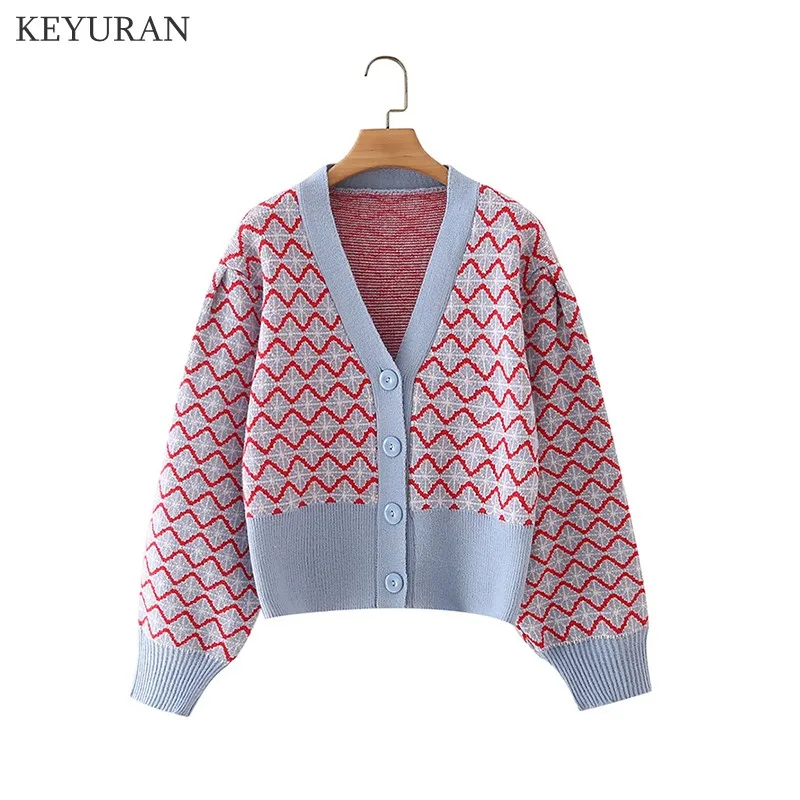 Autumn V Neck Knitted Cardigan Female Vintage Chic Print Women Sweater Jacket 2021 Single-breasted Pull Femme Knitwear Crop Tops
Autumn V Neck Knitted Cardigan Female Vintage Chic Print Women Sweater Jacket 2021 Single-breasted Pull Femme Knitwear Crop Tops