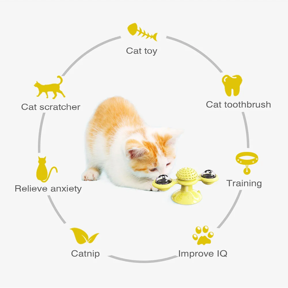 Interactive Cat Toy Kitten Windwill Cat Toys Suction Cup Toy Kitty Toothbrush Scratch Cat Massage Tool With Catnip&LED Ball
Interactive Cat Toy Kitten Windwill Cat Toys Suction Cup Toy Kitty Toothbrush Scratch Cat Massage Tool With Catnip&LED Ball