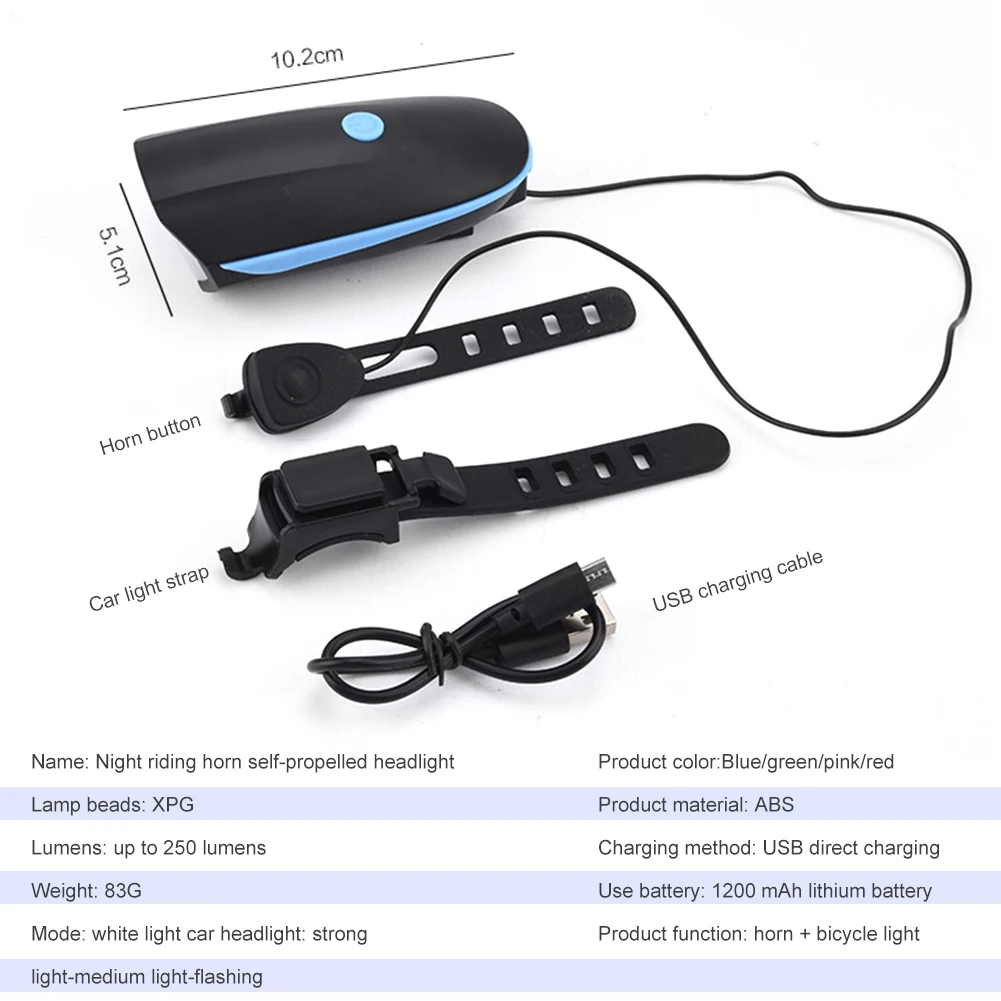 2 IN 1 LED Bike Light With Electric Bell Trembler Buzzers Horn Switch Cycling Bicycle Lamp Battery Built-in USB Charging
2 IN 1 LED Bike Light With Electric Bell Trembler Buzzers Horn Switch Cycling Bicycle Lamp Battery Built-in USB Charging