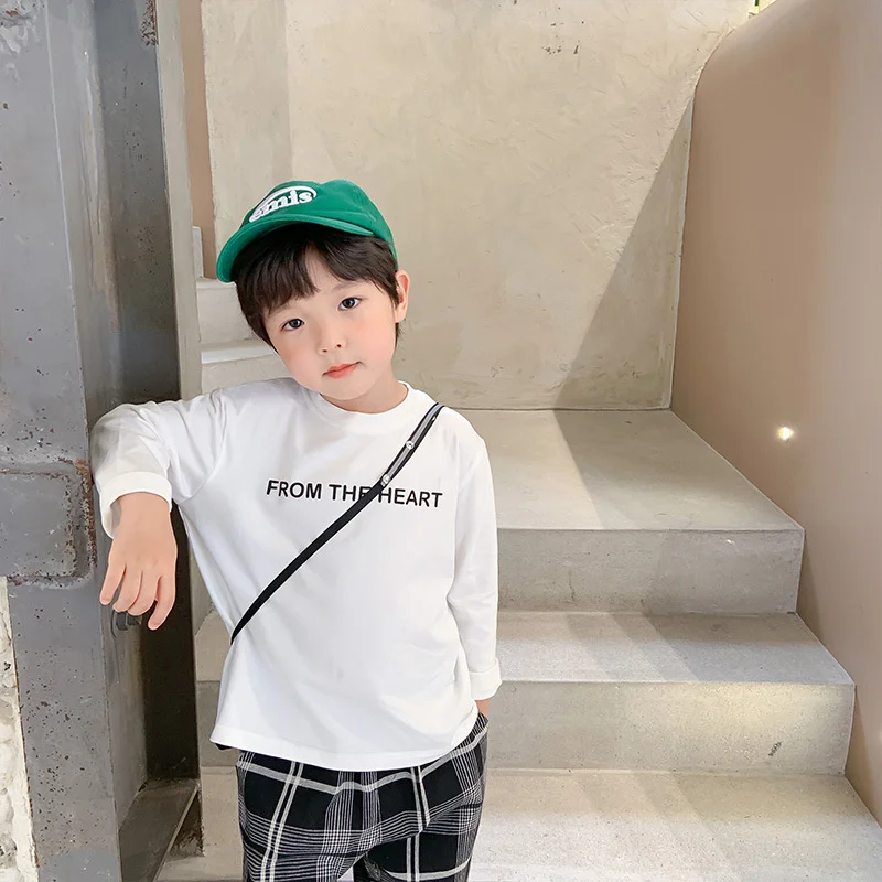 Sping autumn boys letter printing long sleeve T shirts Korean style kids cotton loose casual base Tops
Sping autumn boys letter printing long sleeve T shirts Korean style kids cotton loose casual base Tops