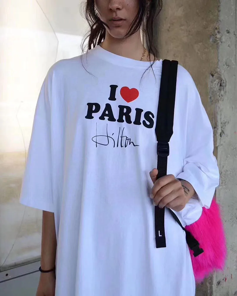 Oversize Summer Fashion VETEMENTS T Shirt Men Women High Quality I Love Paris Signature VTM T-shirt Paris Harajuku Style Top
Oversize Summer Fashion VETEMENTS T Shirt Men Women High Quality I Love Paris Signature VTM T-shirt Paris Harajuku Style Top