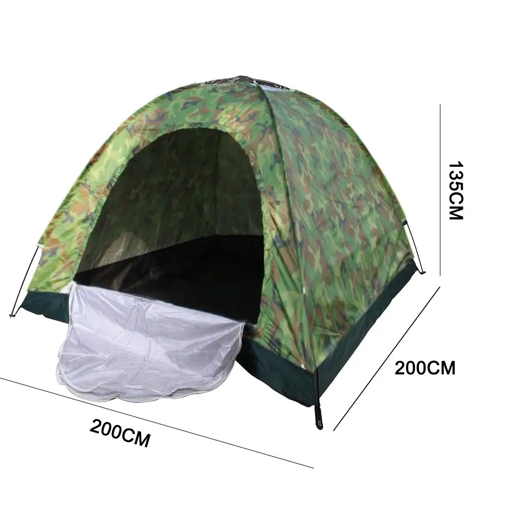 Portable Single-layer Camouflage Tent Waterproof Tent For Four-person Outdoors Camping Hiking Waterproof Tents 
Portable Single-layer Camouflage Tent Waterproof Tent For Four-person Outdoors Camping Hiking Waterproof Tents