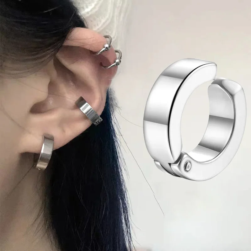 New Popular 1 Piece Stainless Steel Painless Ear Clip Earrings for Men/Women Punk Black Non Piercing Fake Earrings Jewelry Gifts
New Popular 1 Piece Stainless Steel Painless Ear Clip Earrings for Men/Women Punk Black Non Piercing Fake Earrings Jewelry Gifts