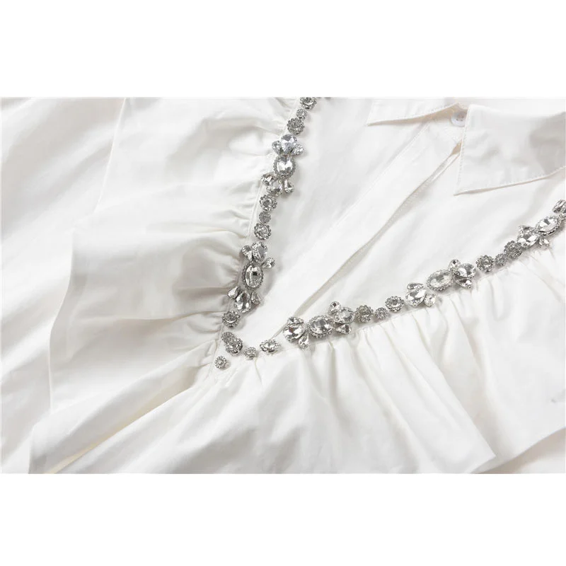 IEQJ Women White Patchwork Ruffles Chain Single Breasted Dress New Ruffled Long Sleeve Loose Fit Fashion Tide Summer 2021 7E0888
IEQJ Women White Patchwork Ruffles Chain Single Breasted Dress New Ruffled Long Sleeve Loose Fit Fashion Tide Summer 2021 7E0888