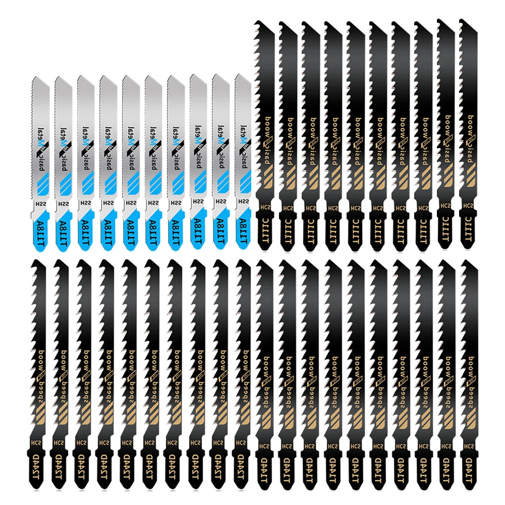 40Pcs T144D/T244D/T118A/T111C Jig Saw Blade Woodworking Metal Wood PVC Fibreboard Plastic Cutting Tool Accessory Part
40Pcs T144D/T244D/T118A/T111C Jig Saw Blade Woodworking Metal Wood PVC Fibreboard Plastic Cutting Tool Accessory Part