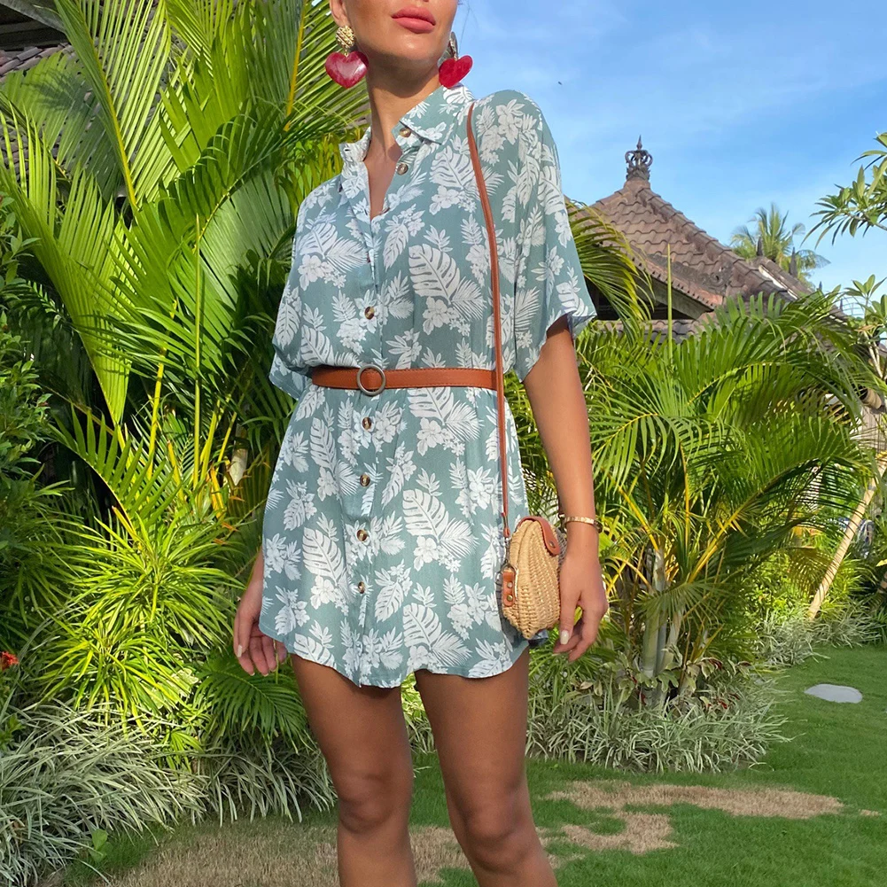 Floral Women Casual Button up Turndown Collar Short Sleeve Long Shirt Dress Loose Top Summer Dress Vestido 2020 New Fashion
Floral Women Casual Button up Turndown Collar Short Sleeve Long Shirt Dress Loose Top Summer Dress Vestido 2020 New Fashion