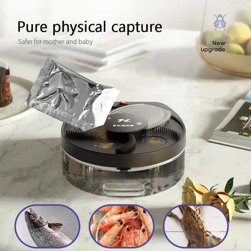 Flytrap Automatic Pest Catcher USB Charge Electric Fly Trap Device 360°rotating Multi-grid Bait Slot Fly Killer Home Accessory
Flytrap Automatic Pest Catcher USB Charge Electric Fly Trap Device 360°rotating Multi-grid Bait Slot Fly Killer Home Accessory