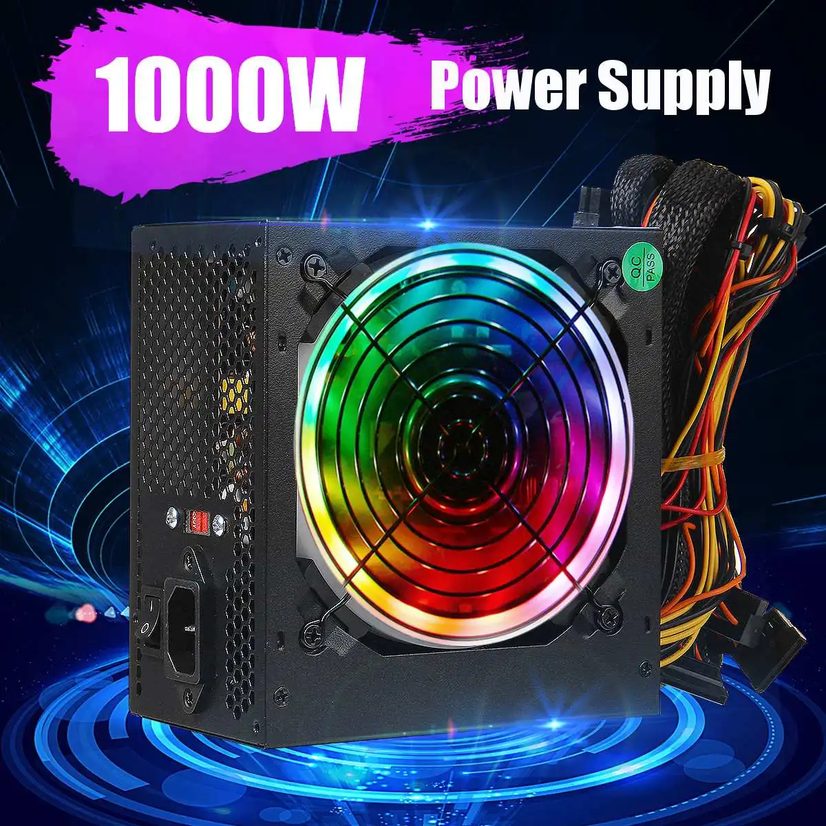 MAX 1000W Power Supply 12cm Multicolor LED Fan Passive PFC Silent Fan ATX 24 pin 12V PC Computer SATA Gaming PC Power Supply
MAX 1000W Power Supply 12cm Multicolor LED Fan Passive PFC Silent Fan ATX 24 pin 12V PC Computer SATA Gaming PC Power Supply