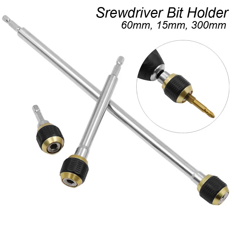 1/4 Inch Hex Shank Quick Release Screwdriver Bit Holder With Collar Extension Bar 60mm 150mm 300mm Long Handle Shank Hand Tool
1/4 Inch Hex Shank Quick Release Screwdriver Bit Holder With Collar Extension Bar 60mm 150mm 300mm Long Handle Shank Hand Tool