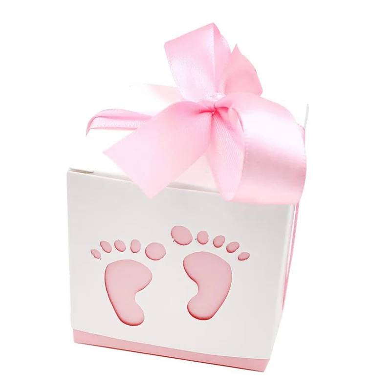 50pcs Baby Shower Ribbon Favour Gift Candy Box Wedding Favors Party Birthday Decorations Gift Boxes Paper Cute Footprints Shape
50pcs Baby Shower Ribbon Favour Gift Candy Box Wedding Favors Party Birthday Decorations Gift Boxes Paper Cute Footprints Shape
