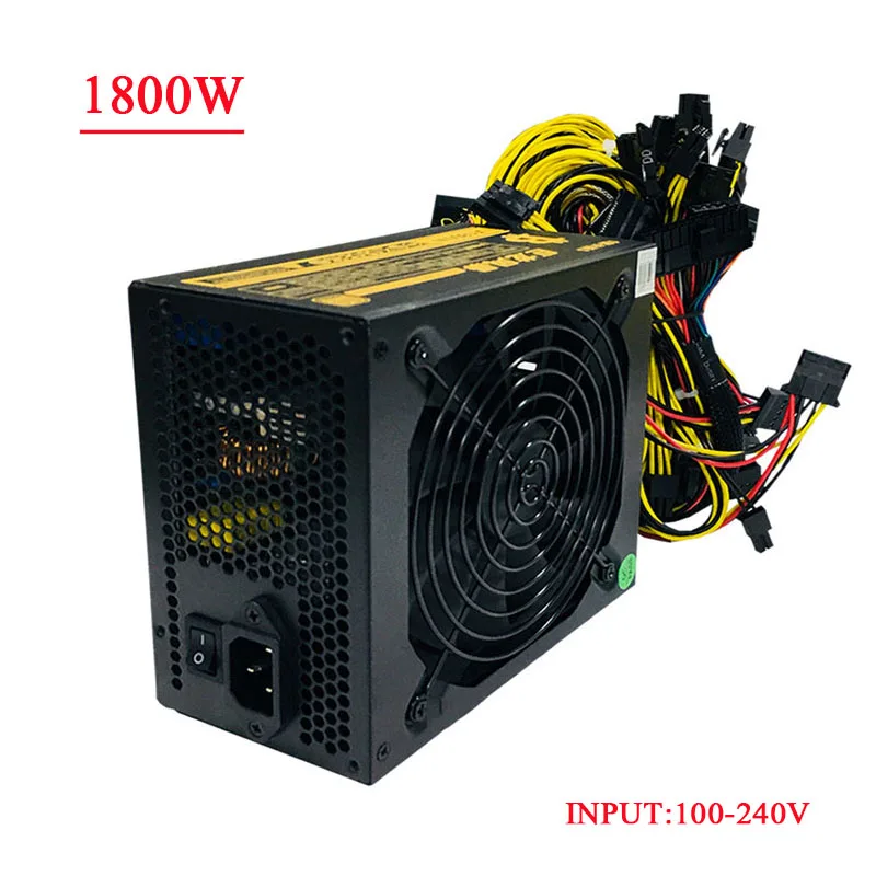 Шахтер PSU 1800W Биткоин монеро CryptoNote майнинга эфириума Rig блок питания ATX Питание для