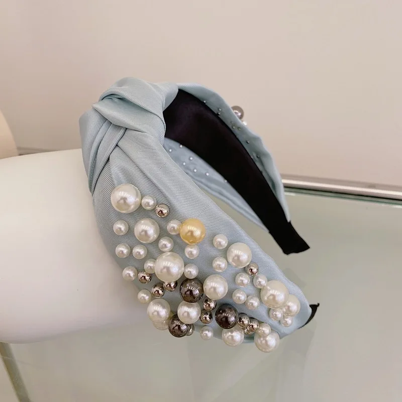 Fashion Women Hair Accessories Wide Side Headband Mix Pearls Baroque Hairband For Woman All-match Headband 
Fashion Women Hair Accessories Wide Side Headband Mix Pearls Baroque Hairband For Woman All-match Headband