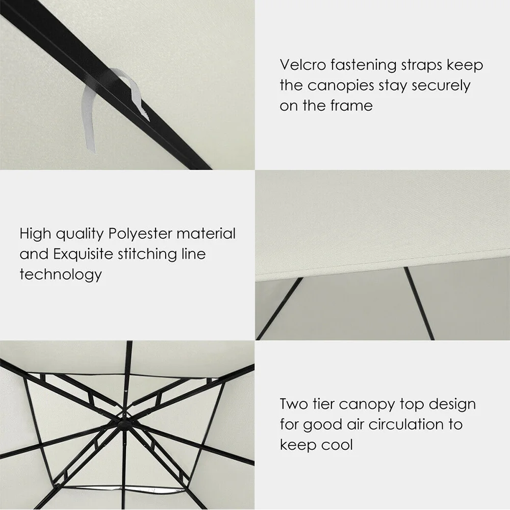 3x3m Tent Canopy Top Roof Replacement Cover Outdoor Waterproof Sun Shelter Sunshade Protection Outdoor Canopy Garden Shade 
3x3m Tent Canopy Top Roof Replacement Cover Outdoor Waterproof Sun Shelter Sunshade Protection Outdoor Canopy Garden Shade