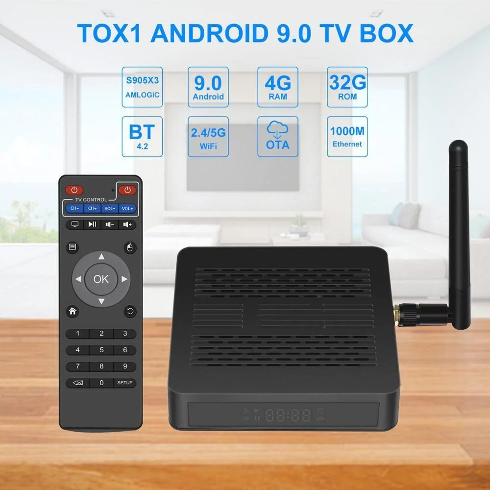 T.O.X1 Amlogic S905X3 Android 9.0 TV Box 4GB 32GB Set top box 2.4G 5G WiFi Bluetooth 1000M 4K TVBOX VS X96 Max Plus 2021 New
T.O.X1 Amlogic S905X3 Android 9.0 TV Box 4GB 32GB Set top box 2.4G 5G WiFi Bluetooth 1000M 4K TVBOX VS X96 Max Plus 2021 New