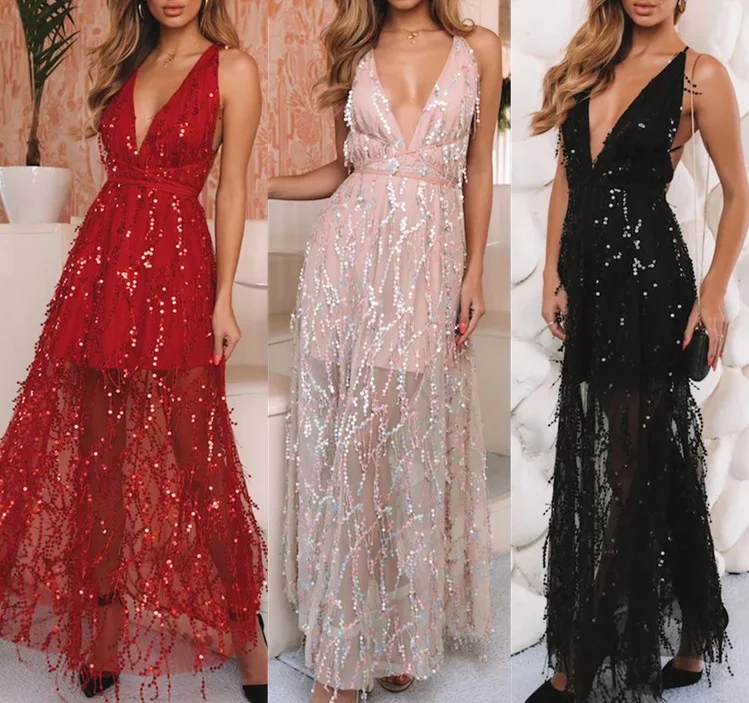 robe ceremonie femme sukienka Women sexy backless v neck sequined maxi dress Red party night dinner dresses for women frocks
robe ceremonie femme sukienka Women sexy backless v neck sequined maxi dress Red party night dinner dresses for women frocks