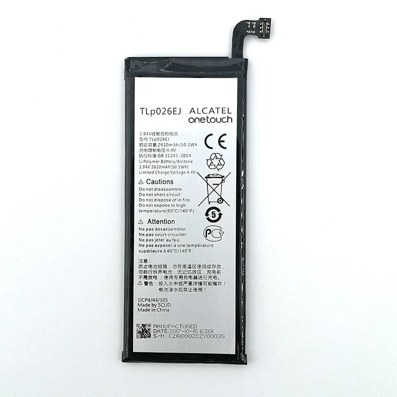 100% Original 2610mAh TLP026E2 TLp026EJ Battery For ALCATEL ONE TOUCH IDOL 4 6055K OT-6055 Idol 4 6055B 6055H 6055U 6055Y Phone
100% Original 2610mAh TLP026E2 TLp026EJ Battery For ALCATEL ONE TOUCH IDOL 4 6055K OT-6055 Idol 4 6055B 6055H 6055U 6055Y Phone