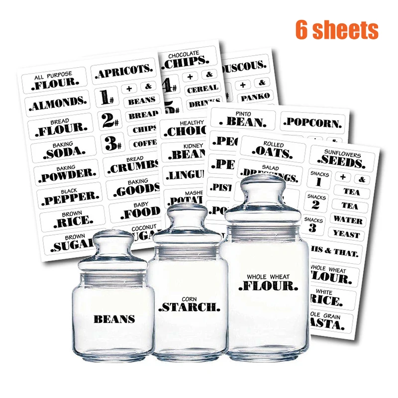 Farmhouse Pantry Labels 6 Sheets Transparent Waterproof Pantry Stickers Food Jar Labels for Pantry Organization JAN88
Farmhouse Pantry Labels 6 Sheets Transparent Waterproof Pantry Stickers Food Jar Labels for Pantry Organization JAN88