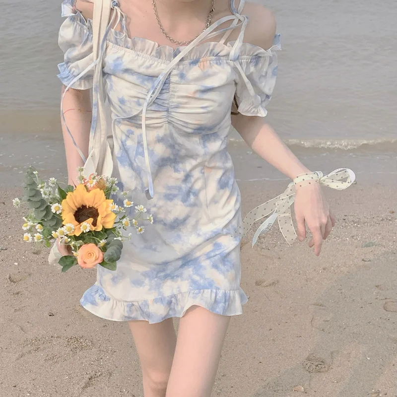 Elegant Kawaii Dress Women Puff Sleeve Floral Casual Starp Dress Beach Party One Piece Dress Korean Office Lady 2022 Summer Chic
Elegant Kawaii Dress Women Puff Sleeve Floral Casual Starp Dress Beach Party One Piece Dress Korean Office Lady 2022 Summer Chic