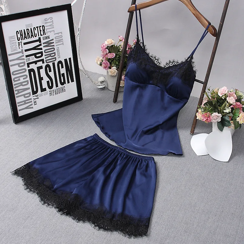 Pajamas Faux Silk shorts home service pajamas shirt lace underwear loose two-piece pajamas pajamas pajamas set
Pajamas Faux Silk shorts home service pajamas shirt lace underwear loose two-piece pajamas pajamas pajamas set