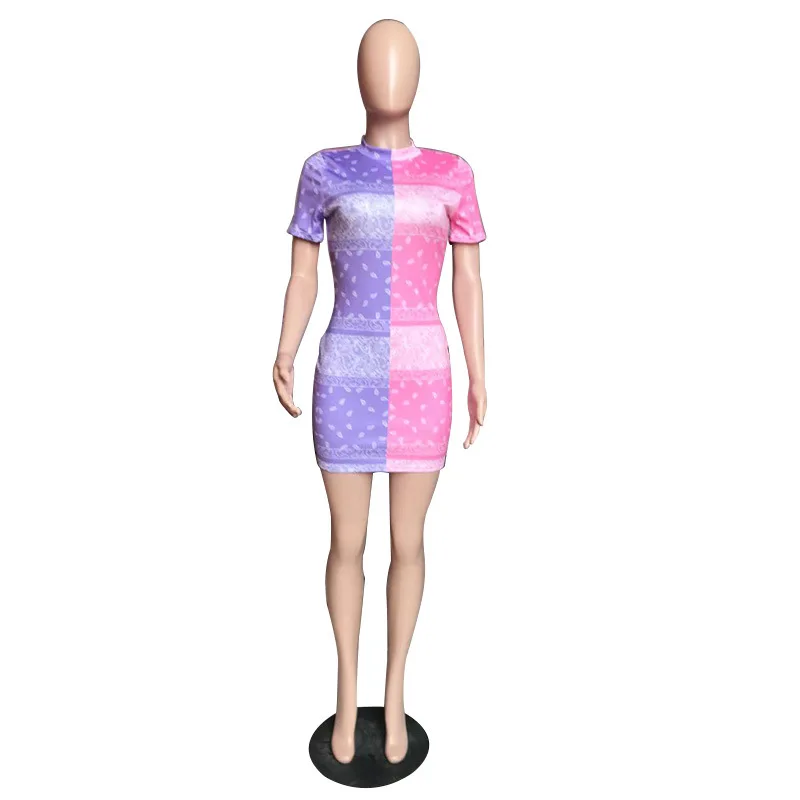 Women Simple Positioning Printing Short Sleeve O-neck Bodycon Dress Vestidos Summer 2021 New
Women Simple Positioning Printing Short Sleeve O-neck Bodycon Dress Vestidos Summer 2021 New