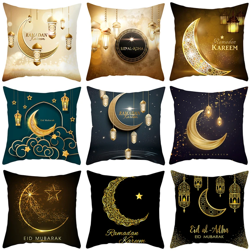 Ramadan Decoration Cushion Cover Black Gold Ramadan Pattern Decorative Pillows Eid Mubarak Decor Ramadan Kareem Sofa Cushions
Ramadan Decoration Cushion Cover Black Gold Ramadan Pattern Decorative Pillows Eid Mubarak Decor Ramadan Kareem Sofa Cushions